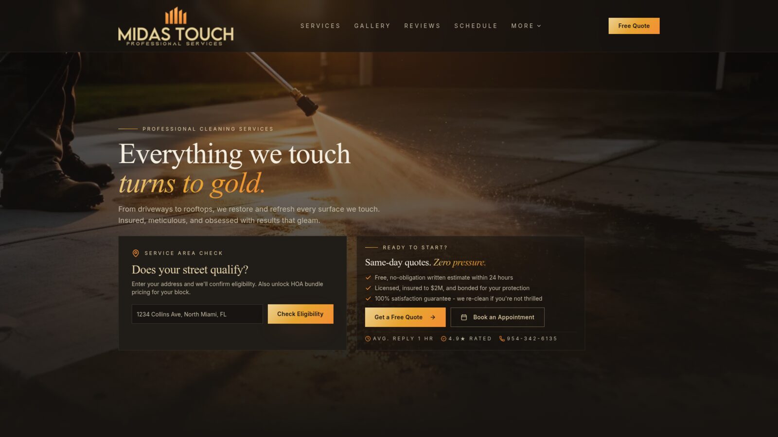 Midas Touch Professional Services website preview